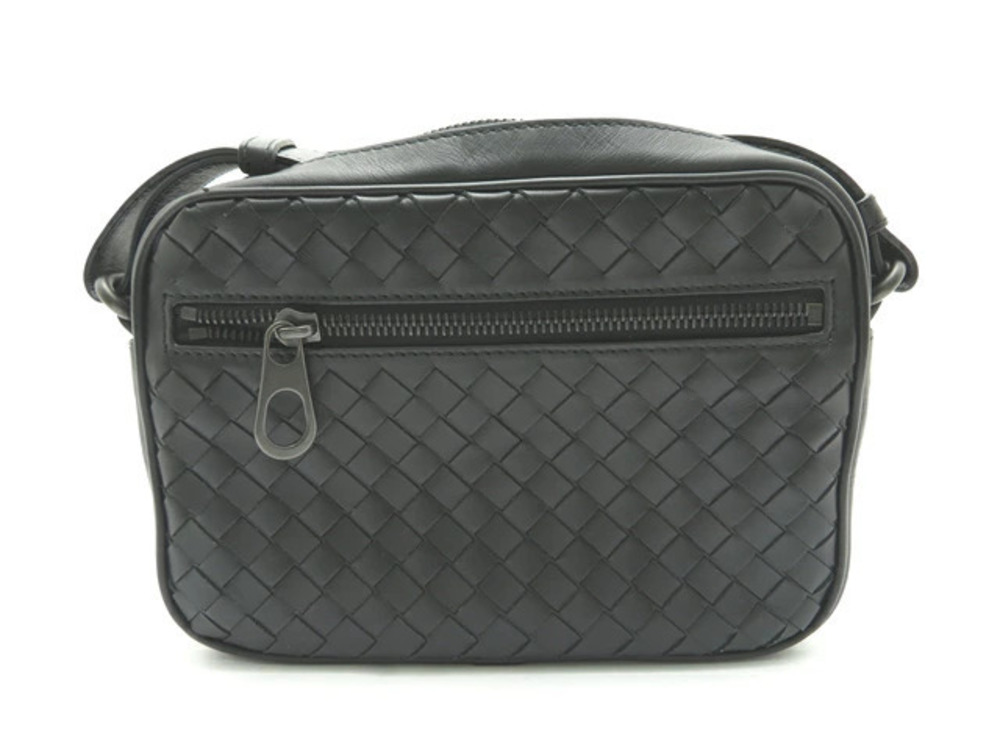 BOTTEGA VENETA Shoulder Bag Calfskin Black Intrecciato